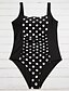 cheap One-piece swimsuits-Women&#039;s Plus Size Vintage One-piece Swimsuit Print Polka Dot Strap Swimwear Bathing Suits Black