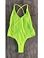 cheap One-piece swimsuits-Women&#039;s Strap Yellow Army Green Royal Blue One-piece Swimwear Swimsuit - Solid Colored XS S M Yellow