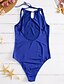 abordables Maillots de Bain Femme-Femme Uni Une-pièce Maillot de bain Dos Nu Couleur Pleine Bandeau Maillots de Bain Maillots de bain Noir Bleu / Super sexy