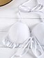 cheap Bikinis-Women&#039;s Lace up Strap White Cheeky Bikini Swimwear - Solid Colored Ruffle Lace up S M L White / Sexy
