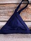 billige Bikinier og damemote-Dame Badetøy Bikini Badedrakt Ensfarget Svart Hvit Marineblå Trekant Med stropper Badedrakter