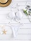 cheap Bikinis-Women&#039;s Lace up Strap White Cheeky Bikini Swimwear - Solid Colored Ruffle Lace up S M L White / Sexy