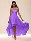 cheap Cocktail Dresses-A-Line Empire Dress Valentine&#039;s Day Graduation Asymmetrical Sleeveless Sweetheart Chiffon with Crystals Tier 2024