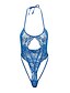 baratos Lingerie Sexy-Mulheres Renda Sexy Super Sensual Roupa de Noite Bandagem Jacquard Azul Tamanho Único