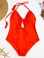 ieftine Bikini &amp; Costume Baie-Pentru femei Ciucure Halter Portocaliu Bikini Costume de Baie Costum de baie Portocaliu