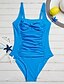 ieftine Costume de baie pentru femei-Pentru femei O bucată Costum de baie Negru Albastru piscină Mov Albastru Deschis Maro Mărime Plus Costume de Baie Cu Bretele Costume de baie