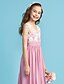 cheap Junior Bridesmaid Dresses-Princess Floor Length Queen Anne Chiffon Junior Bridesmaid Dresses&amp;Gowns With Lace Kids Wedding Guest Dress 4-16 Year