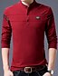 cheap Men&#039;s Casual T-shirts-Men&#039;s T shirt Tee Print Stand Collar White Black Gray Wine Long Sleeve Daily Tops