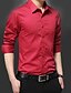 levne Pánské společenské košile-pánská košile společenská košile jednobarevná klasický límeček bílá černá modrá fialová červená dlouhý rukáv denní práce slim topy business