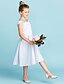 ieftine Rochii Domnisoare de Onoare Junior-Prințesă Lungimea ceaiului De Pe Umăr Satin Rochii și rochii de domnișoară de onoare pentru juniori Cu Pliuri Rochie de nunta pentru copii 4-16 ani