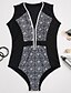 cheap Women&#039;s Swimwear-Women&#039;s Swimwear One Piece Swimsuit Geometric Black Bathing Suits