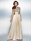 cheap Special Occasion Dresses-A-Line Sparkle Dress Prom Floor Length Sleeveless One Shoulder Chiffon Over Satin with Sequin 2022