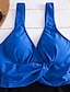 baratos Fatos de Banho de mulher-Mulheres Roupa de Banho Uma pedaço Tamanho Grande roupa de banho Bloco de cor Branco Fúcsia Azul Real Vermelho Azul Com Alças Fatos de banho