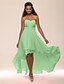 cheap Cocktail Dresses-A-Line Empire Dress Valentine&#039;s Day Graduation Asymmetrical Sleeveless Sweetheart Chiffon with Crystals Tier 2024