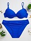 preiswerte Einteilige Badeanzüge-Damen Übergrössen Gurt Marineblau Fuchsia Königsblau Wickeln Unterhosen Bikinis Bademode - Solide Grundlegend XL XXL XXXL Marineblau / Sexy