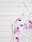 ieftine Bikini &amp; Costume Baie-Pentru femei Floral / Bloc de Culoare Albastru piscină Roz Îmbujorat O Piesă Costume de Baie - Multicolor / Sexy Imprimeu M L XL