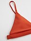 abordables Maillots de Bain Femme &amp; Bikinis-Femme Uni Bikinis Maillot de bain Couleur Pleine Licou Maillots de Bain Maillots de bain Rose Claire Orange