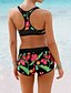 cheap Bikinis-Women&#039;s Sporty Bikini Swimsuit Racerback Print Floral Strap Swimwear Bathing Suits Green