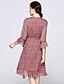 cheap Women&#039;s Dresses-Women&#039;s Daily Going out Street chic Sophisticated A Line Sheath Swing Dress - Floral Ruffle Ruched Print V Neck Spring Blushing Pink M L XL