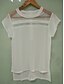 abordables Blusas y camisas de mujer-Mujer Malla Blusa, Cuello Barco Un Color Blanco XL / Verano