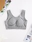 cheap Bras-Women&#039;s Sports Bras Fixed Straps Full Coverage Solid Colored Pure Color Pull-On Closure Cotton Sexy 1PC Black Gray / Seamless Panty
