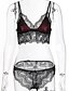 cheap Women&#039;s Sexy Lingerie-Women&#039;s Lace Jacquard Lace Bras Other Bra &amp; Panty Set Color Block Jacquard Daily Formal Black Red Green