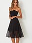 cheap Party Dresses-Women&#039;s Swing Dress Black Sleeveless Solid Colored Strapless Homecoming Cocktail Party High Waist Sheer Black S M L XL / Sexy