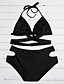 cheap Bikinis-Women&#039;s Swimwear Bikini Normal Swimsuit Criss Cross Solid Colored Black Bandeau Bathing Suits Solid