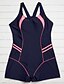 levne Bikini a plavky-Dámské Sportovní vzhled Barevné bloky Lodičkový Černá Jednodílné Plavky - Barevné bloky M L XL