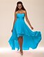 cheap Cocktail Dresses-A-Line Empire Dress Valentine&#039;s Day Graduation Asymmetrical Sleeveless Sweetheart Chiffon with Crystals Tier 2024