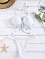 cheap Bikinis-Women&#039;s Lace up Strap White Cheeky Bikini Swimwear - Solid Colored Ruffle Lace up S M L White / Sexy