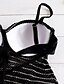 رخيصةأون ملابس السباحة للنساء-نسائي ملابس السباحة تانكيني قياس كبير ملابس السباحة شبكة أسود مع حمالة بدلة سباحة