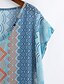 billiga Strandrockar-Dam Badkläder Täck Över Baddräkt Geometrisk Blå Halterneck Baddräkter Geometrisk