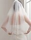 cheap Wedding Veils-Two-tier Cut Edge Wedding Veil with Ruffles Tulle / Classic