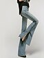 preiswerte Damenhosen-Damen Jeans Hose Täglich Mikro-elastisch Einfarbig Baumwolle Hohe Hüfthöhe Leicht Blau S M L XL