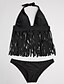 cheap Women&#039;s Swimwear-Women&#039;s Swimwear Bikini Swimsuit Black Halter Neck Bathing Suits / Padded Bras / Sexy