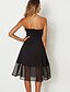cheap Party Dresses-Women&#039;s Swing Dress Black Sleeveless Solid Colored Strapless Homecoming Cocktail Party High Waist Sheer Black S M L XL / Sexy