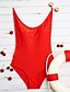 cheap One-piece swimsuits-Women&#039;s Solid Halter Neck Red White Black One-piece Swimwear Swimsuit - Solid Colored S M L Red