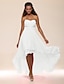 cheap Cocktail Dresses-A-Line Empire Dress Valentine&#039;s Day Graduation Asymmetrical Sleeveless Sweetheart Chiffon with Crystals Tier 2024