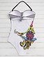 cheap One-piece swimsuits-Women&#039;s One Piece Swimsuit Print Floral White Swimwear Strapless Bathing Suits