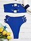 preiswerte Bikinis und Bademode-Damen Badeanzug Bikinis Bademode mit Schnürung Einfarbig Schwarz Wein Blau Stirnband Trägerlos Badeanzüge