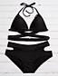 preiswerte Bikinis-Damen Badeanzug Bikinis Normal Bademode Kreuz und quer Einfarbig Schwarz Stirnband Badeanzüge solide