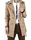 cheap Men&#039;s Trench Coat-Men&#039;s Winter Coat Peacoat Trench Coat Short Coat Trench Coat Overcoat Business Casual Winter Fall Cotton Outerwear Clothing Apparel Solid Colored Oversized Shirt Collar