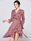 cheap Women&#039;s Dresses-Women&#039;s Daily Going out Street chic Sophisticated A Line Sheath Swing Dress - Floral Ruffle Ruched Print V Neck Spring Blushing Pink M L XL