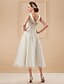 cheap Wedding Dresses-Hall Wedding Dresses Tea Length A-Line Regular Straps Bateau Neck Organza With Pearl Beading 2023 Summer Bridal Gowns