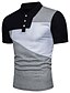 billiga klassisk polo-Herr POLO Shirt Golftröja Tennisskjorta Färgblock Krage Tröjkrage Vit Svart Ljusgrå Kortärmad Dagligen Grundläggande Smal Blast Aktiv / Sommar / Sommar