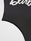 preiswerte Einteilige Badeanzüge-Damen Gurt Weiß Schwarz Fuchsia Tanga-Bikinihose Einteiler Bademode - Buchstabe S M L Weiß