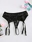 cheap Socks &amp; Tights-Women&#039;s Mesh Erotic Garters &amp; Suspenders Lace Lingerie Nightwear - Lace Jacquard Black One-Size
