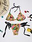 abordables Traje de baño de mujer-Mujer Bañadores Bikini Traje de baño Floral Naranja Azul Cuello halter Trajes de baño Floral