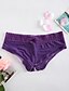 זול Calcinhas-Women&#039;s Ultra Sexy Panty - Plus Size, Patchwork / Solid Colored Black Purple Red M XL XXL